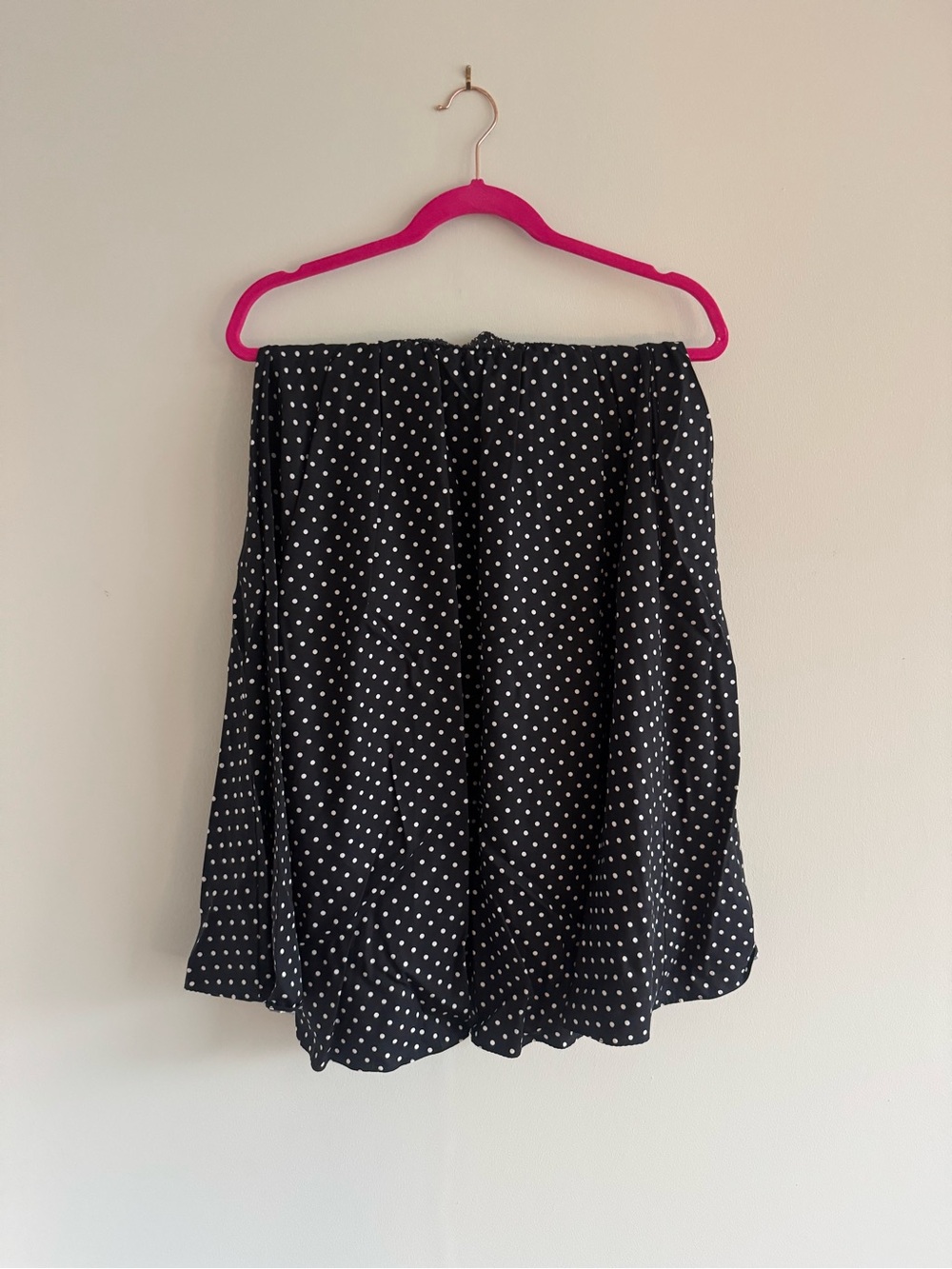 Black Polka Dot Midi Skirt with White Dot Print